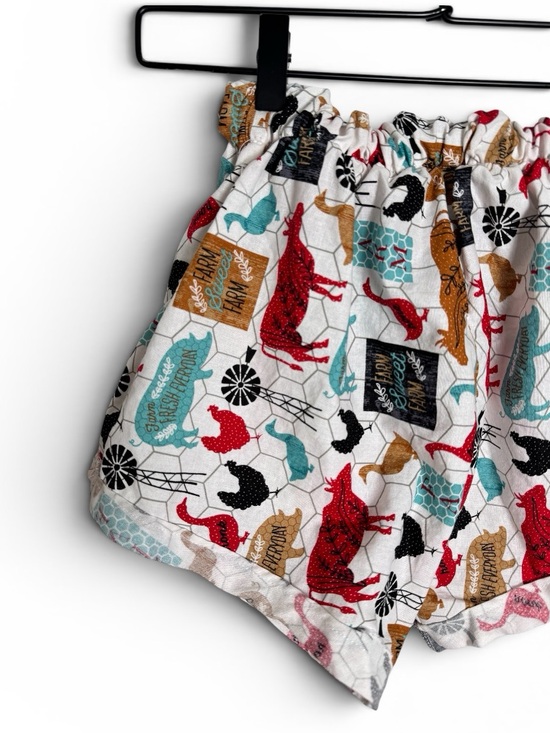 Pants - Hand Sewn Playful Farm House Animal Print Cotton Shorts